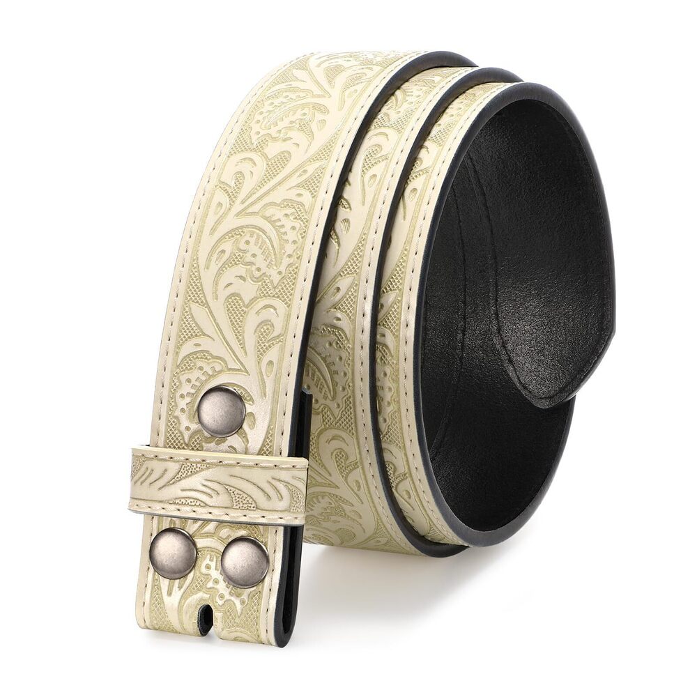 4175 Western Belt Strap without Buckle 1.5" Wide Floral Engraved Embossed